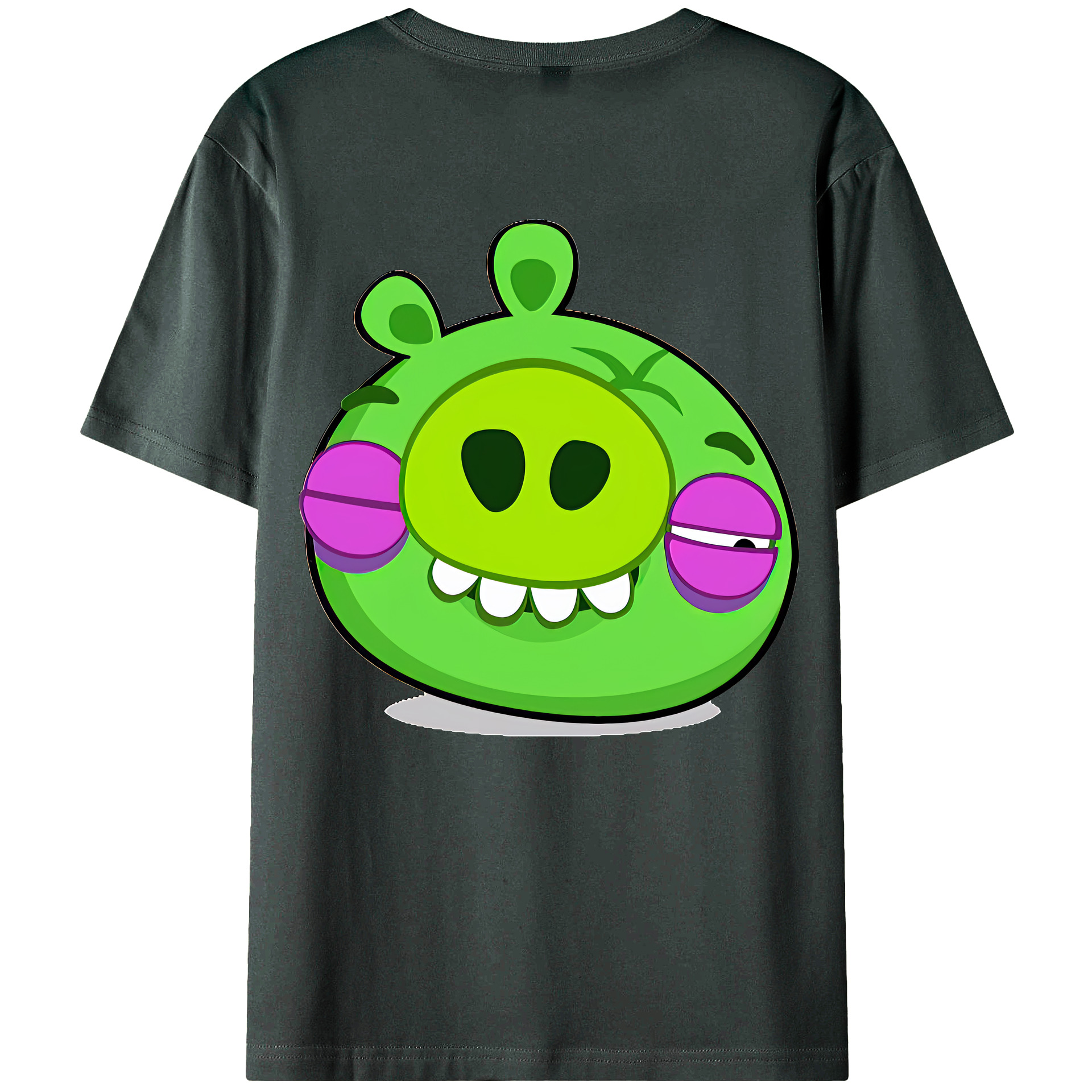 （画像用） Angry Birds アングリーバード 綿100％ メンズ半袖Tシャツ（バックプリント） 通気性